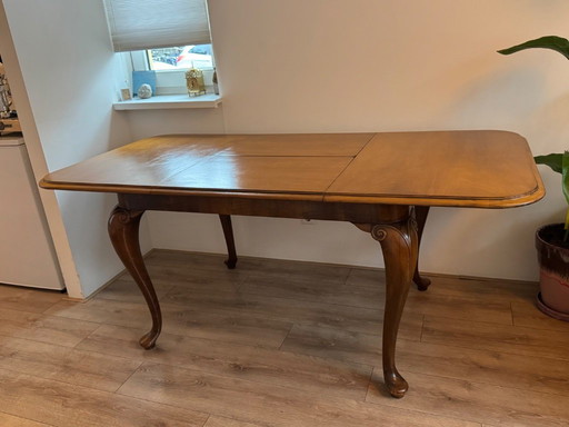 Vintage Queen Ann uitschuifbare eettafel (120/183 x 90cm)