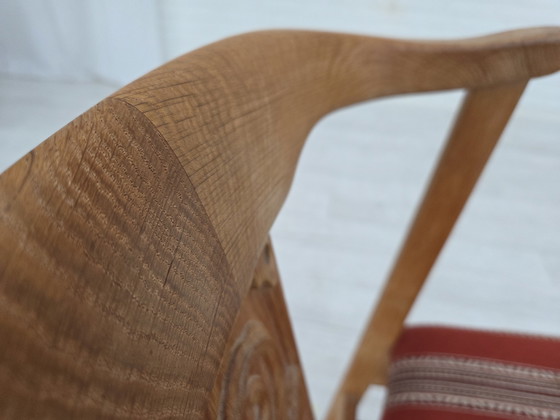 Image 1 of 1960s Pair of Danish Dining Chairs, Solid Oak Wood, Furniture Wool