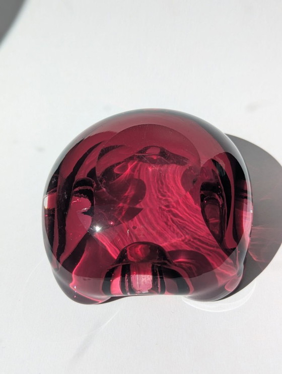 Image 1 of  Vintage asbak/zak asbak - Sommerso Murano violet/bordeaux glas - toegeschreven aan Flavio Poli voor Seguso - Italië - Jaren