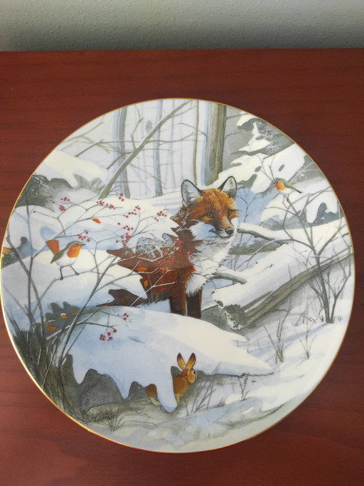 Plaque murale vintage Walty Dudok van Heel « Winter » – Porcelaine fine limitée (n° 515)
