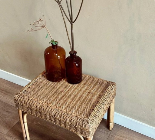 Vintage rattan cane side table