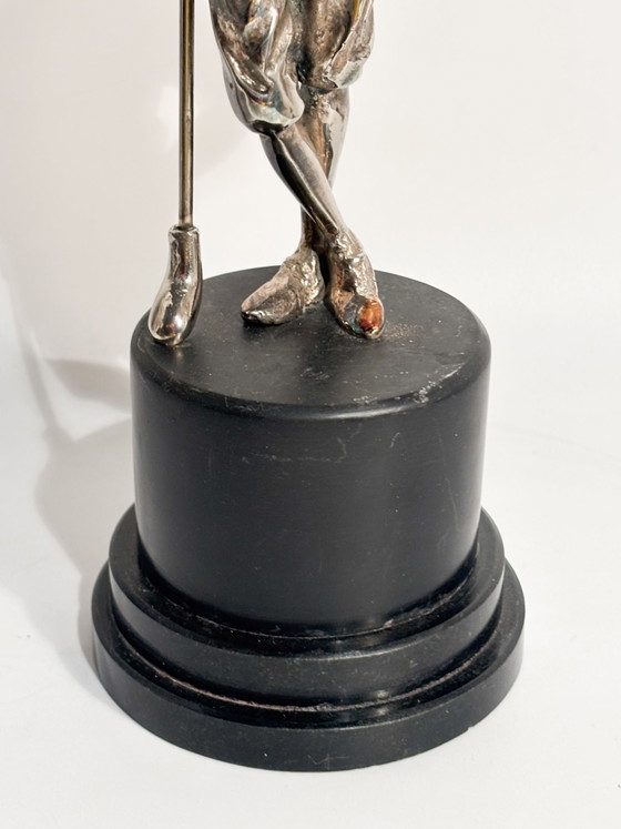1970s Silver-plated Metal Golfer Sculpture (photo 3 of 8)
