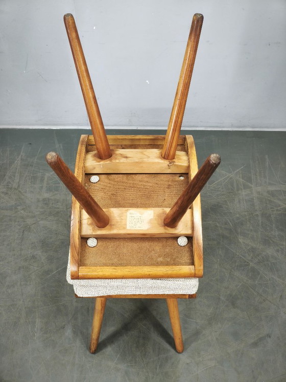 Image 1 of Pair of Mid-Century Beech Stools, Czechoslovakia, 1960s