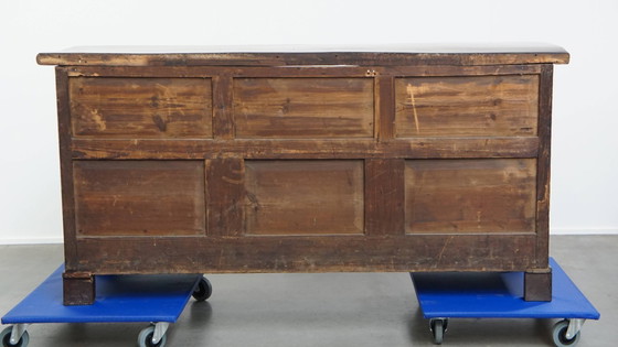 Image 1 of Buffet/ comptoir/ îlot de cuisine anglais ancien de la fin du XVIIIe siècle avec plateau en chêne massif