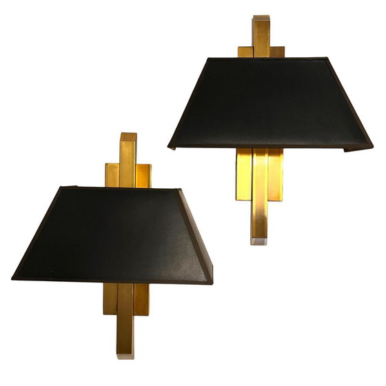 Applique Hollywood Regency in ottone dorato di Maison Charles per Deknudt, anni '70, Set di 2 – Metal (photo 2 of 18)