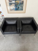 Set di poltrone Artifort 905 Comfort pelle nera