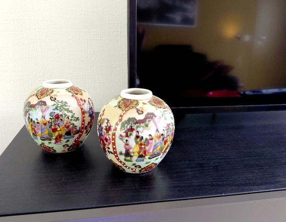 Chinese Ginger Jars Satsuma Style Geisha Decor 70s/80s – Chinoiserie, Vases, Porcelain (photo 2 of 10)