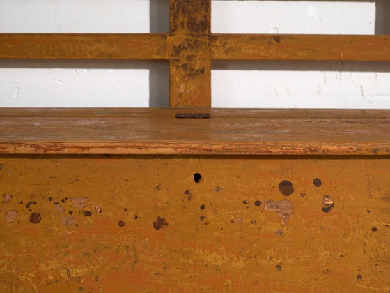 Antique painted storage bench in pine wood – Central Europe, circa 1920 – Benches (photo 38 of 40)