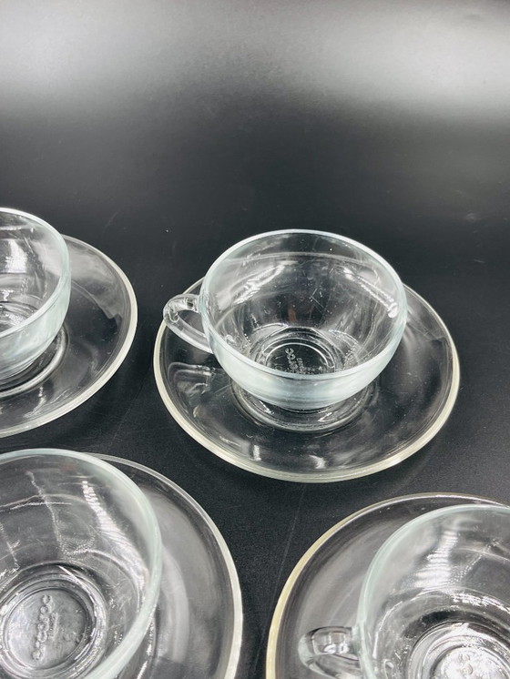 Image 1 of Set van 4 Arcopal glazen kop en schotels