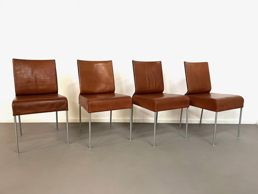 Chaises MIKE postmodernes en cuir de Gijs Papavoine pour Montis 1980