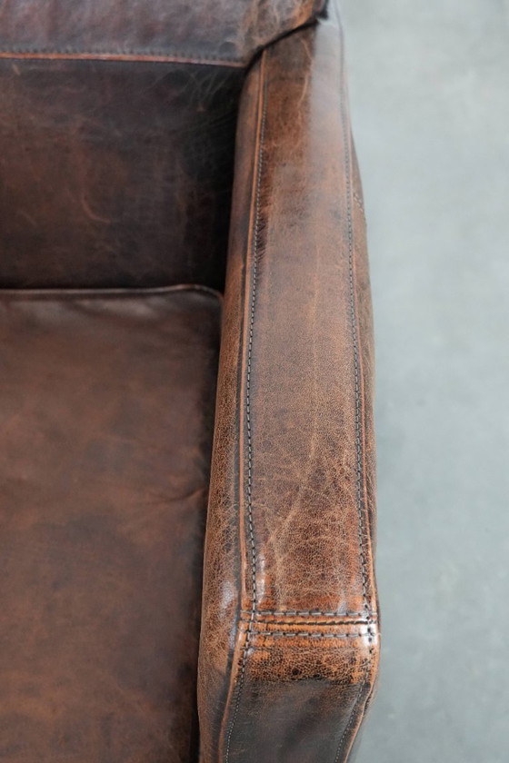 Image 1 of Poltrona di design in pelle di pecora con bellissimi colori intensi