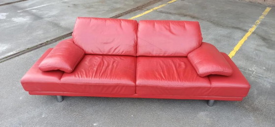 Image 1 of Vintage postmodern Rolf Benz leather sofa