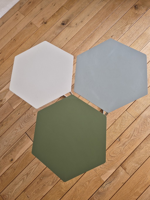 Set of three metal side tables Zuiver matrix