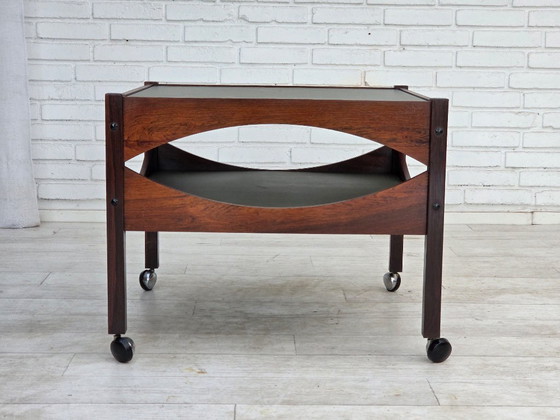 1970s, Danish design by Kristian Vedel. Side table model "Modus", teak wood. – Metal (photo 11 of 15)