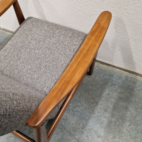 Fauteuil Vintage Easy Chair Récemment Retapissé Fauteuil Danois Années 60 – Textile, Wood (photo 7 of 12)