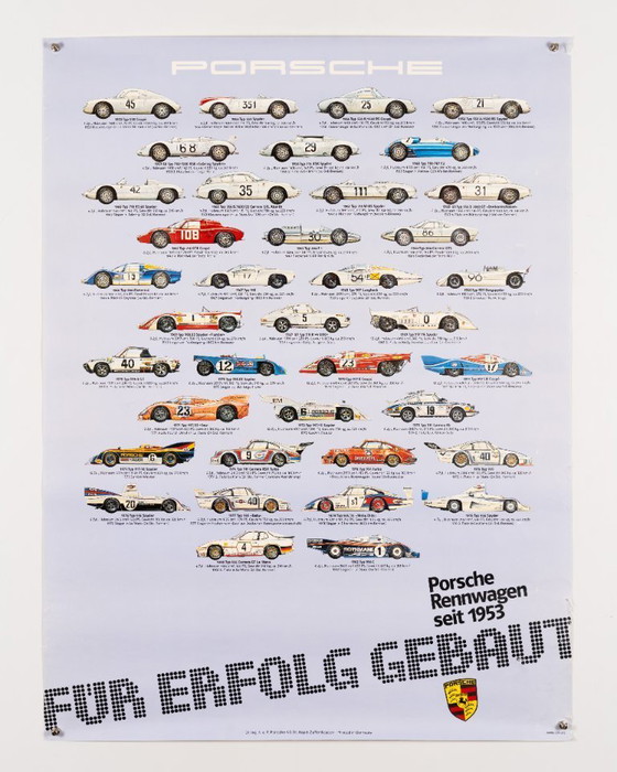 Image 1 of Porsche Rennwagen seit 1953 – 1980 – Poster originale Porsche vintage – Vintage Motorsport – 102x76 cm