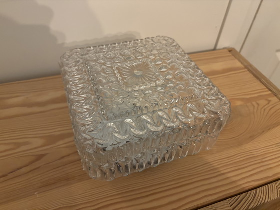 Image 1 of Plafoniera/Plafoniere quadrata vintage in vetro