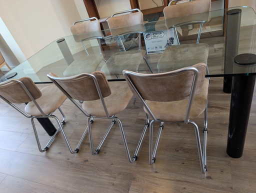Sedie Gispen – eetkamerstoelen, Metal, Leather