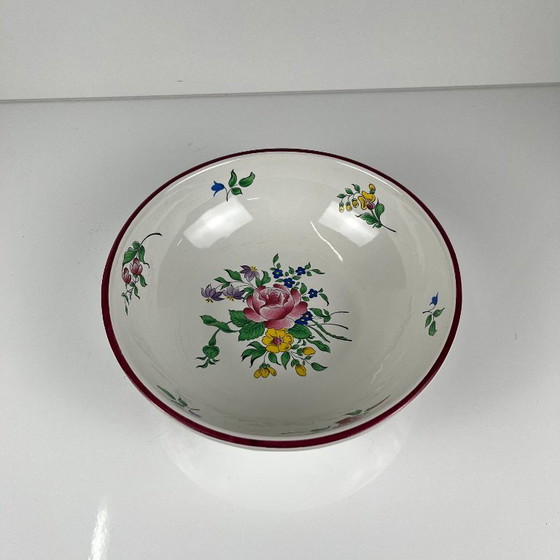 PM Salad Bowl, Réverbère Model By KG Lunéville, Rose Pattern – Crockery, Ceramic (photo 2 of 5)