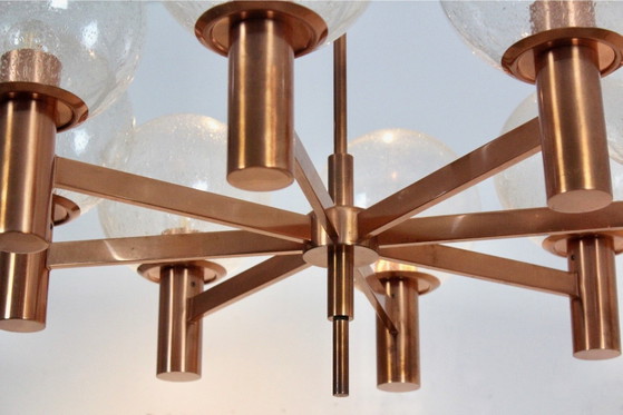 Lampadario in rame e vetro soffiato di Ott International (foto 7 di 14)