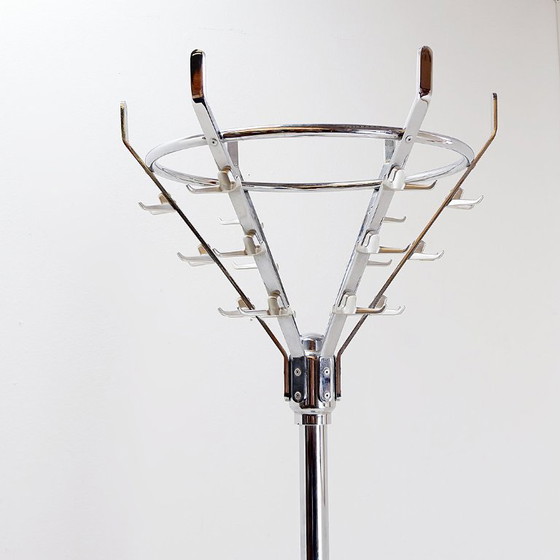 Image 1 of Vintage chrome-plated coat rack with umbrella stand
