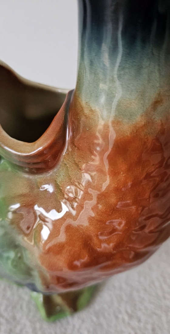 Image 1 of Large duck-shaped earthenware pitcher from Saint-Clément – ​​signed – vintage