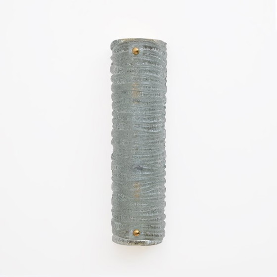 Image 1 of Par de apliques de pared de estilo Art Déco en cristal de Murano color aguamarina y latón de Barovier & Toso