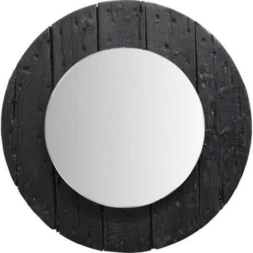 Miroir noir vintage 1970