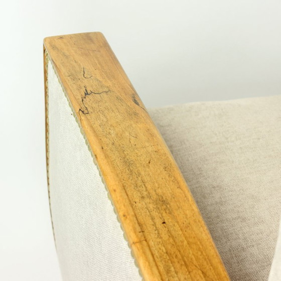 Image 1 of Set di due poltrone Art Déco in noce e tessuto, Cecoslovacchia, anni '30