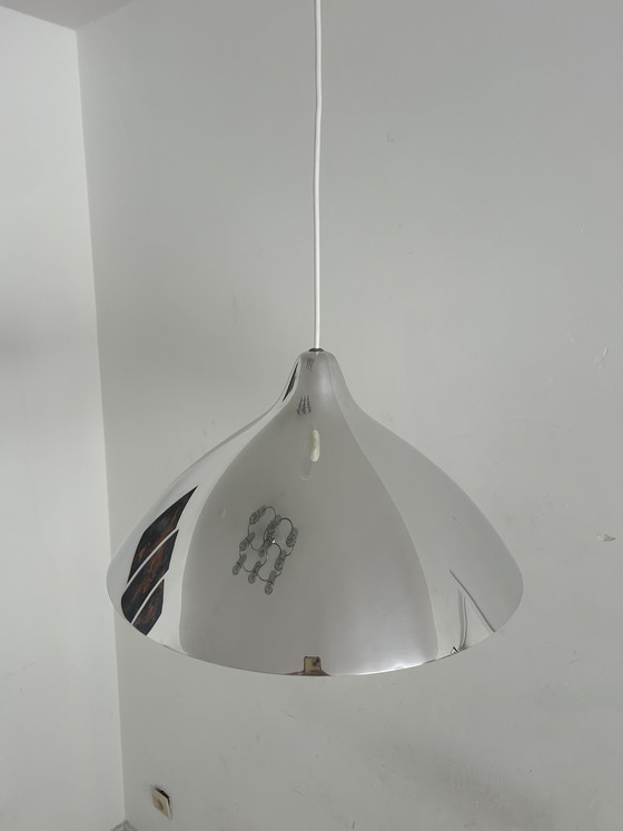 Image 1 of Vintage chrome pendant lamp Lisa Johansson-Pape for Orno