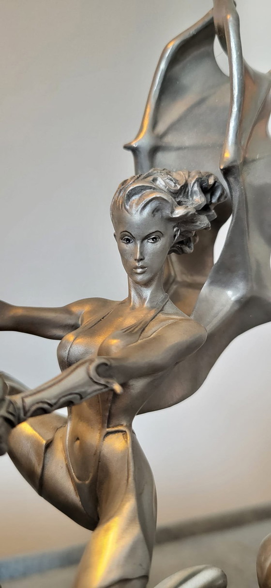 Image 1 of Passion Burns Julie Bell Franklin Mint Tin motocicletta in peltro