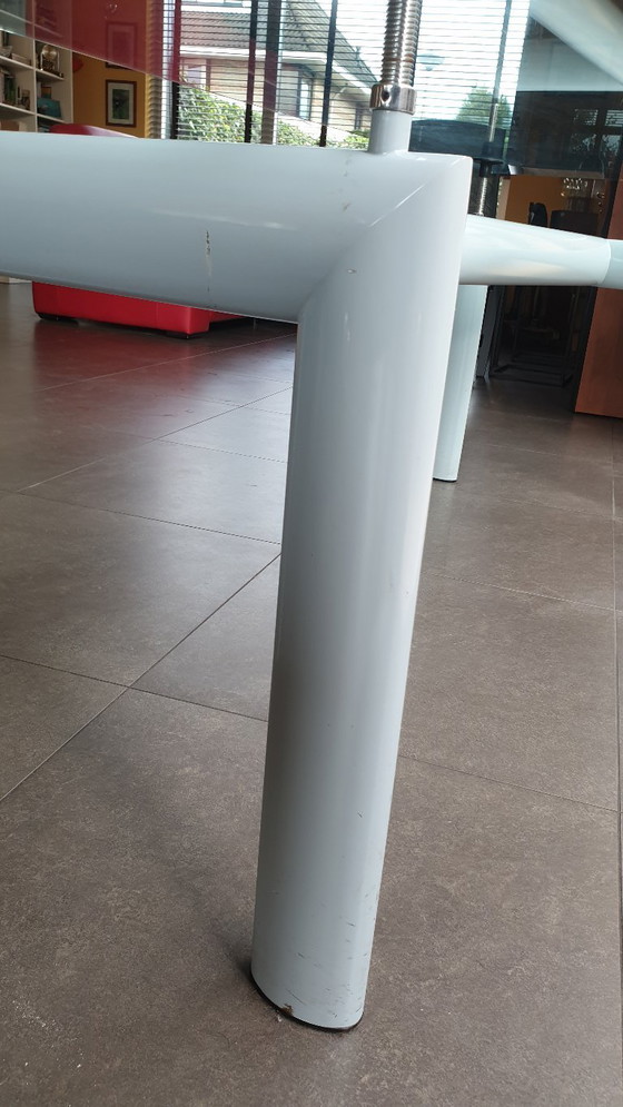 Image 1 of Tavolo da pranzo in vetro base in metallo Cassina LC 6 Le Corbusier