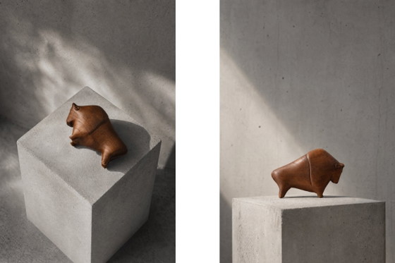 Image 1 of Vintage Danish Dark Teak Wood Bison Figurine, 1960s