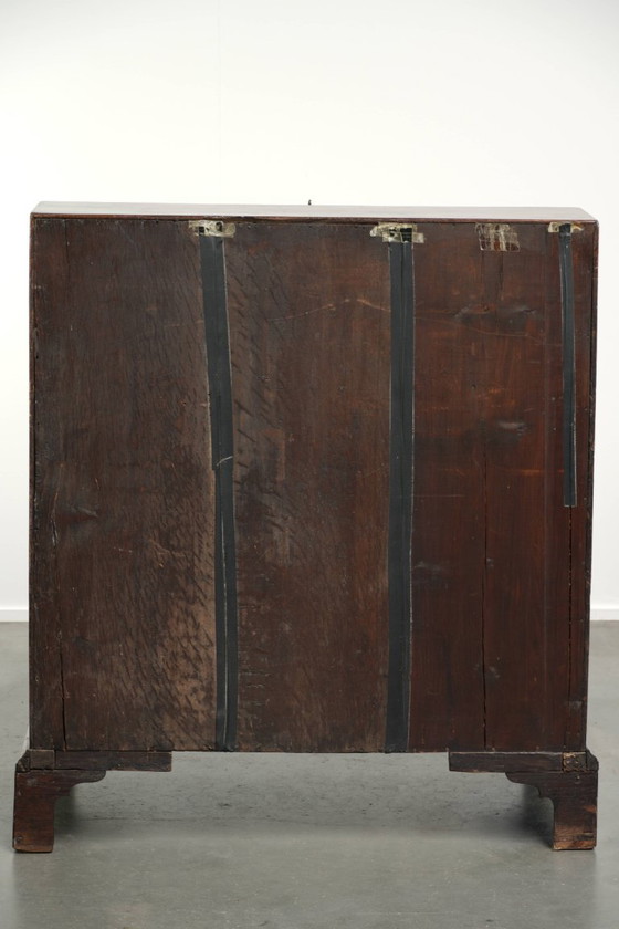 Very Beautiful English 18th Century Oak Secretaire with a Beautiful Interior and Original Leather Top – Desk (photo 6 of 15)