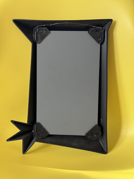 Image 1 of Miroir de rebord IKEA vintage noir – Modèle 1996 / Style Memphis – Rare