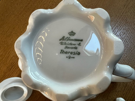 Wit porseleinen koffieservies Seltmann Weiden Bavaria Oiseau du Paradis en vergulding