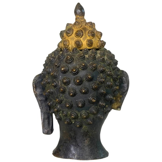 Cabeza de Buda de Bronce - Nepal - Dorado Residual – Esculturas, Bronze, Gold (photo 5 of 21)