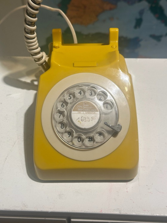 Lampe Téléphone Vintage Jaune – Métal, Plastique (photo 10 of 10)