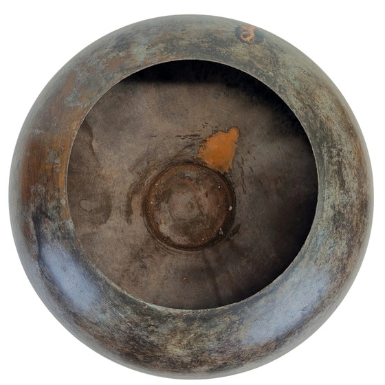 Par de vasijas indias de bronce con tapa y pátina oscura, circa 1920–1960 – Objetos decorativos, Bronze (photo 6 of 11)