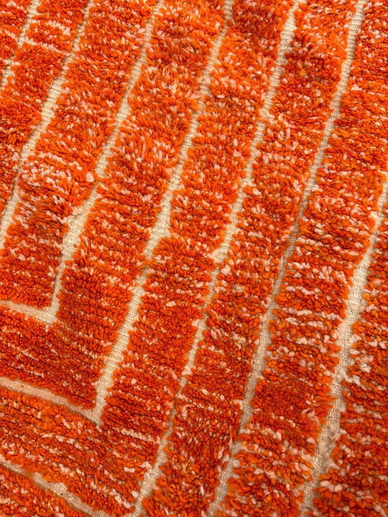 Image 1 of Beni Ouarain Teppich – 200 x 300 cm – Handgewebte marokkanische Wolle – Modernes oranges Design