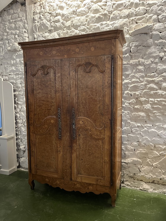 Image 1 of Gabinete del siglo XIX en olmo macizo y nudo de olmo macizo