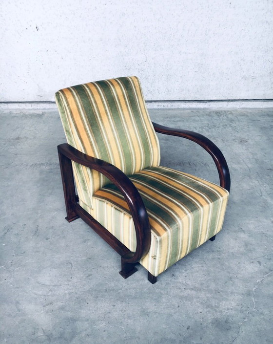 Image 1 of Art Deco Reclining Bentwood Armchair Lounge Chair Set 1930's