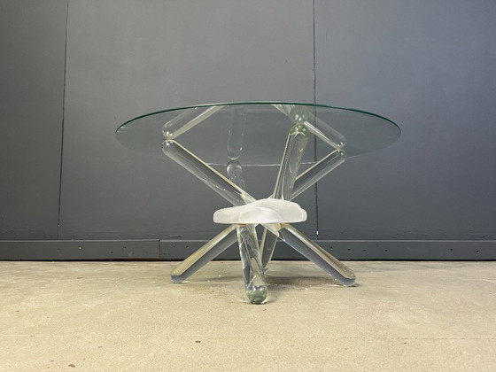 Image 1 of Tavolino arlecchino in vetro di Murano di Maurice Barilone, anni '80