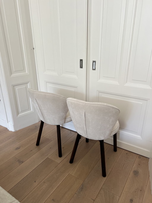 2x Upholstered Dining Chairs - Excellent Condition