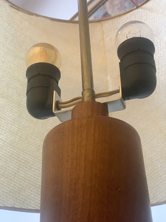 Image 1 of 1950er Jahre Esa Denmark Tischlampe mit seltenem Originalschirm