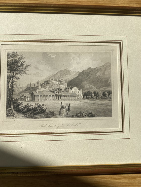 Image 1 of Steel engraving 1845 Bartlett Bad Kirchberg