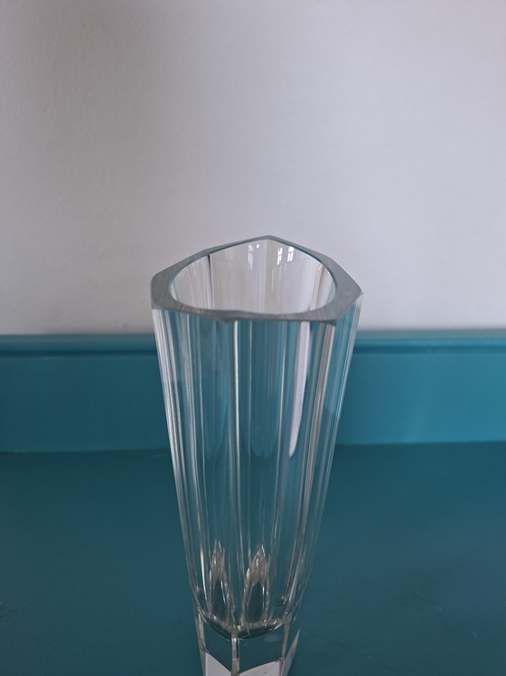 Image 1 of Hexagonal faceted crystal vase Mid-century modern