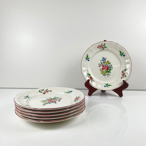 Set van 6 KG Luneville dessertborden – Straatlantaarnpatroon