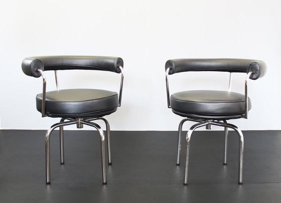 Image 1 of 2x Lc7 Chairs Le Corbusier Cassina Seats