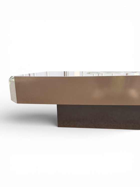 Image 1 of Mesa de centro "Alveo" de Willy Rizzo en laca chocolate para Mario Sabot